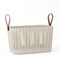 Organizing Essentials Large Plastic Storage Basket with Soft Handles – Tan & Brown Decorative Bin for Bathroom, Laundry, or Living Room – Rectangular Organizer Basket, 10L